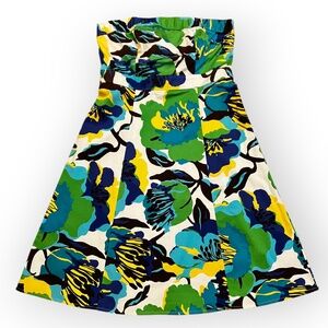 Vibrant Blue Floral Halter Dress